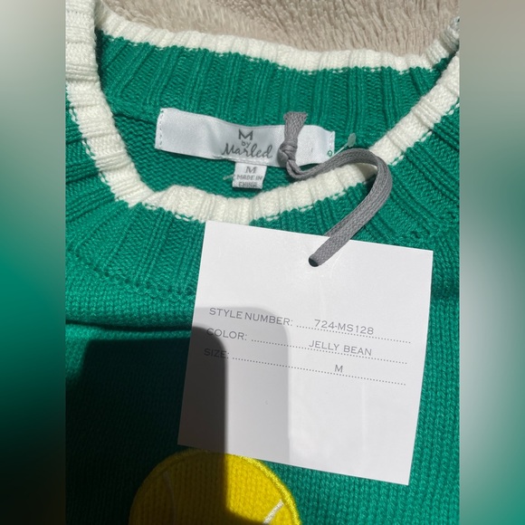 NWT M by Marled Embroidered Pickleball Sweater - Picture 5 of 5